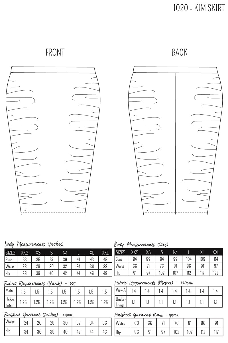 KIM - FITTED MIDI SKIRT DIGITAL PATTERN